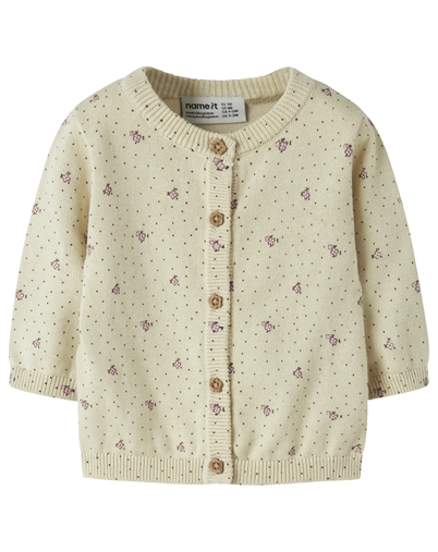 Name It - NBFHide Strik Cardigan - Almond Milk